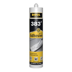 Boss 383 Plus, A Nail-Free is a synthetic rubber adhesive